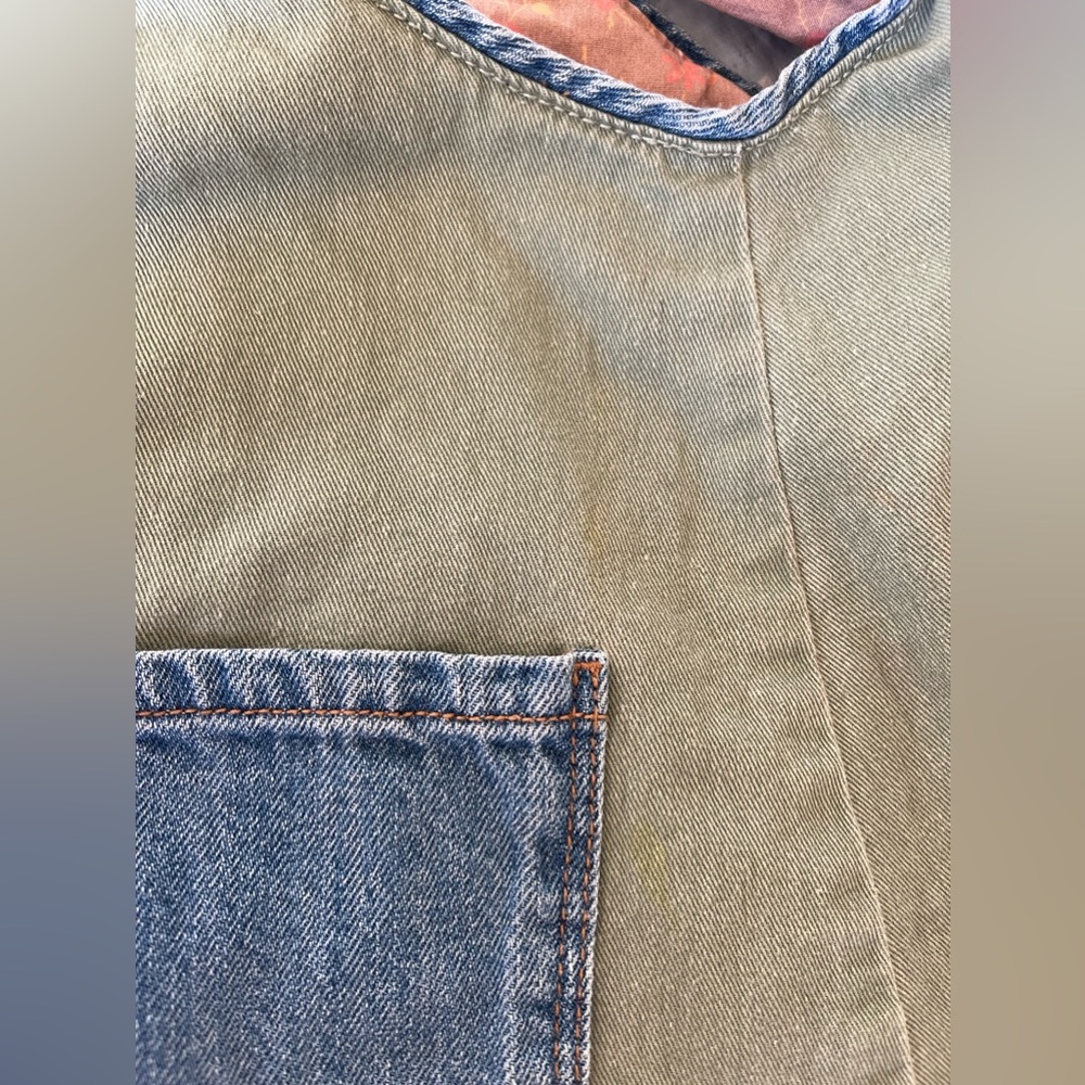 Zara two tone denim jumper overall dress - Picture 4 of 4